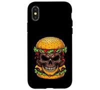 Evil Skull Burger Horror Foodie Aesthetic Graphic Halloween Case for iPhone X/XS