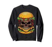 Evil Skull Burger Horror Foodie Aesthetic Graphic Halloween Sweatshirt