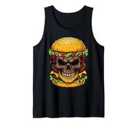 Evil Skull Burger Horror Foodie Aesthetic Graphic Halloween Tank Top