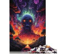 Evil Skull Color Psychedelic Illustration6 Puzzle Precise Interlocking Paper Rectangular Jigsaw Puzzle for Boy Or Girl 1000pcs (75x50cm)