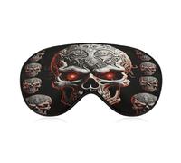 Evil Skull Eye Cover Breathable Comfortable Eyeshade Soft Skin Friendly Sleep Mask Party Night Blindfold with Fashion Adjustable Eye Mask for Night Sleeping Travel Nap