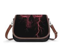 Evil Skull Face Women's Crossbody Bag Fashion Shoulder Handbags Message Tote Bag with Adjustable Strap