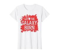 Evil Skull Let The Galaxy Burn Hell Demon Chaos Blood Value Graphic T-Shirt, Women, White, XS