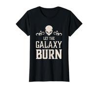 Evil Skull Let The Galaxy Burn Hell Demon Chaos Value Graphic T-Shirt, Women, Black, L