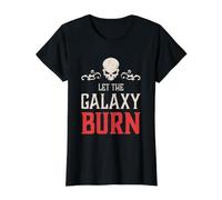 Evil Skull Let The Galaxy Burn Hell Demon Chaos Value Graphic T-Shirt, Women, Black, M
