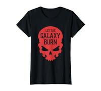 Evil Skull Let The Galaxy Burn Hell Demon Chaos Value Graphic T-Shirt, Women, Black, M