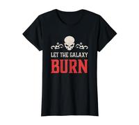 Evil Skull Let The Galaxy Burn Hell Demon Chaos Value Graphic T-Shirt, Women, Black, S