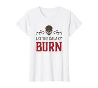 Evil Skull Let The Galaxy Burn Hell Demon Chaos Value Graphic T-Shirt, Women, White, L