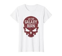 Evil Skull Let The Galaxy Burn Hell Demon Chaos Value Graphic T-Shirt, Women, White, M