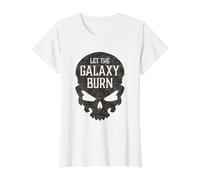 Evil Skull Let The Galaxy Burn Hell Demon Chaos Value Graphic T-Shirt, Women, White, M