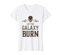 Evil Skull Let The Galaxy Burn Hell Demon Chaos Value Graphic T-Shirt, Women, White, XS
