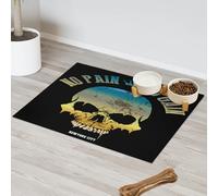 Evil Skull Pet Feeding Mat for Cat Dog Water Bowl Food Mats Skull Print Pet Feeding Mats Absorbent Nti-Slip Contain Spills Protects Floors Placemat 60.9 x 81.2 cm
