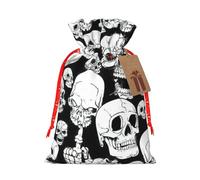 Evil Skull Print Gift Reusable Drawstring Decor Bags Festive Birthday Party Favors Pouchesor