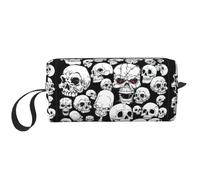 Evil Skull Print Simple Organizer Pouch, Lightweight Travel Bag, Foam Padded Cosmetic Case