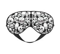 Evil Skull Printing Soft Eye Mask Reversible Cover for Travel Adjustable Strap Blackout Sleep