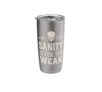 Evil Skull Sanity is for The Weak Hell Demon Stainless Steel Insulated Tumbler