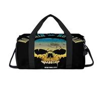 Evil Skull Sport Duffel Bag with Shoes Compartment Skull Print Overnight Weekender Bags Travel Gym Luggage Organizer for Women Men Kids Girls Boys
