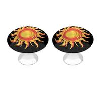 Evil Sun Drawer Pulls Handles Knobs Flat Black Cabinet Cup with Screw 2 Pack