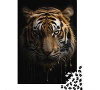 Evil Tiger Fluid Dripping 1000 Piece Puzzle, Animal Theme Jigsaw, Relaxing Activity for Adults, 70x50cm/1000pcs