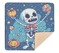 Evil White Halloween Skeletons Large Sturdy Baby Play Mat for Floor Waterproof Baby Play Tummy Time Mat for Baby Toddler Infant, 50'' x 50''
