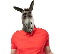 EvilCos Halloween Funny Donkey Head Mask,Latex Animal Cosplay Costume Mask for Adult, Grey