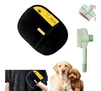 EVIMAR Pet Hair Remover Gloves for Dogs and Cats, Electrostatic Grooming Gloves for Furniture, Car, Couch & Carpet, Reusable & Washable - with FREE Deshedding Brush (1 Glove + 1 Brush