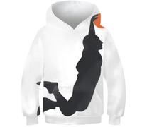 evimo 3D Printing Silhouettes of basketball Kids Hoodie Unisex Sweatshirts Boys Casual Streetwear Tops Boys Girls New Pullover 11-13Y