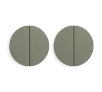 Evionlin 4 pcs(2 Pairs) Green 2-1/2 inch Drawer Pulls Half Moon Cabinet Pull Handles Semicircle Knobs with Screws for Kitchen Cupboard Bedroom Furniture Door