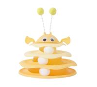 EVIRNFVEQ Interactive 3-Layer Cat Toy Tower, Cat Toys 3-Tier Roller Track, Turntable Cats Tower Toy with Rotating Bee and Rolling Balls, Fun Puzzle Kitten Exercise Toys Self Play