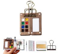EVIRNFVEQ Mini Watercolor Kit, Watercolor Set, Miniature Tiny Portable Watercolor Painting Palette Set(Acrylic set （15 grids + 24 colors）)