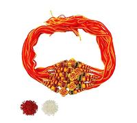 Evisha 12 Pcs Simple Elegant Moli Thread Rakhi For Brother | Rakhi For Bhai | Rakhi For Bhaiya Rakhi with Roli Chawal Packet, Free, Metal