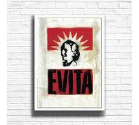 Evita Poster Print, Musical Print, A4 A3 West End Broadway Theatre Show, Wall Art Deco Special Canvas West End Print, London theatre art frame options (A4 Framed (White))