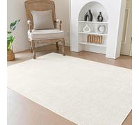 Evitany Rugs Living Room,Cream Low Pile Soft Rugs for Bedroom,Non Slip Bedside Rug for Kids Room,Chenille Short Pile Rug,Machine Washable Carpet for Lounge,Office,Dining Room(Cream/140x200 cm)