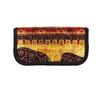EVIUS African Elephant Patchwork Pencil Case Large Canvas Pencil Cases Big Capacity Pen Case, Cute Pencilcase Big Storage Pencil Box Portable Stationery Pencil Bag for Office Zipper Pencil Pouch