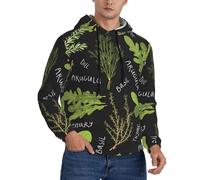 EVIUS Basil Thyme Dill & Rosemary Graphic Print Men'S Hoodie - Stylish Casual Sweatshirt, Soft Warm, Perfect Blend Of Fashion & Comfort