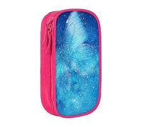 EVIUS Blue Starry Butterfly Print Pencil Case – Large Capacity Zippered Pencil Case, Portable Pen Box - Cute Pencil Cases for Kids, School, Office, and Travel