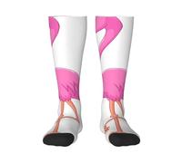 Evius Cartoon Flamingo Compression Socks For Men And Women,Colour Clashing Stockings Cute Knee High Sports Socks,Classic Colourful Prints,Best Support For Outdoor Sports,Running,Fitness,Travelling.