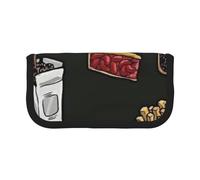 EVIUS Chicken Leg Burger Drink Pencil Case Large Canvas Pencil Cases Big Capacity Pen Case, Cute Pencilcase Big Storage Pencil Box Portable Stationery Pencil Bag for Office Zipper Pencil Pouch