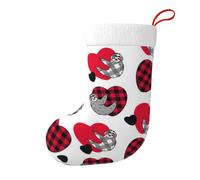 EVIUS Cute Sloth Printed Christmas Stockings For Filling As Bag Hanging Stockings For Fireplace Christmas Tree Gift Bag Candy Bag With Santa Claus