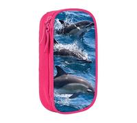 EVIUS Dolphins in The Sea Print Pencil Case â€“ Large Capacity Zippered Pencil Case, Portable Pen Box - Cute Pencil Cases for Kids, School, Office, and Travel