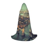 EVIUS Halloween Floor Length Hooded Cape Famous Print Hooded Cape For Teens