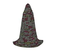 EVIUS Halloween Floor Length Hooded Cape Programmer Programming Code Print Hooded Cape For Teens