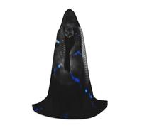 EVIUS Halloween Floor Length Hooded Cape Snake Wallpaper Print Hooded Cape For Teens