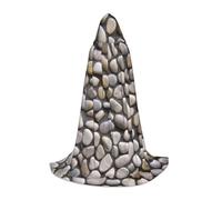 EVIUS Halloween Floor Length Hooded Cape Stones All Over The Ground Print Hooded Cape For Teens
