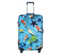 EVIUS Japanese Red Carp Suitcase Cover Travel Luggage Cover Suitcase Covers Protectors Washable Elastic Luggage Covers for Protector Fits 18-32 Inch (45cm-81cm) Luggage Covers