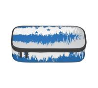 EVIUS Large Capacity Pencil Case Blue Honduras Flag Print Big Pencil Pouch Portable with Zipper Compartments Storage Organizer Pencil Bags for Boys Girls Adults Teen Student Office School