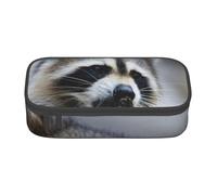 EVIUS Large Capacity Pencil Case Cute Raccoon Print Big Pencil Pouch Portable with Zipper Compartments Storage Organizer Pencil Bags for Boys Girls Adults Teen Student Office School