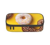EVIUS Large Capacity Pencil Case Doughnut Print Big Pencil Pouch Portable with Zipper Compartments Storage Organizer Pencil Bags for Boys Girls Adults Teen Student Office School