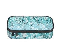 EVIUS Large Capacity Pencil Case Glittered Blue Background Print Big Pencil Pouch Portable with Zipper Compartments Storage Organizer Pencil Bags for Boys Girls Adults Teen Student Office School