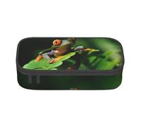 EVIUS Large Capacity Pencil Case Peace Frog Tree Print Big Pencil Pouch Portable with Zipper Compartments Storage Organizer Pencil Bags for Boys Girls Adults Teen Student Office School